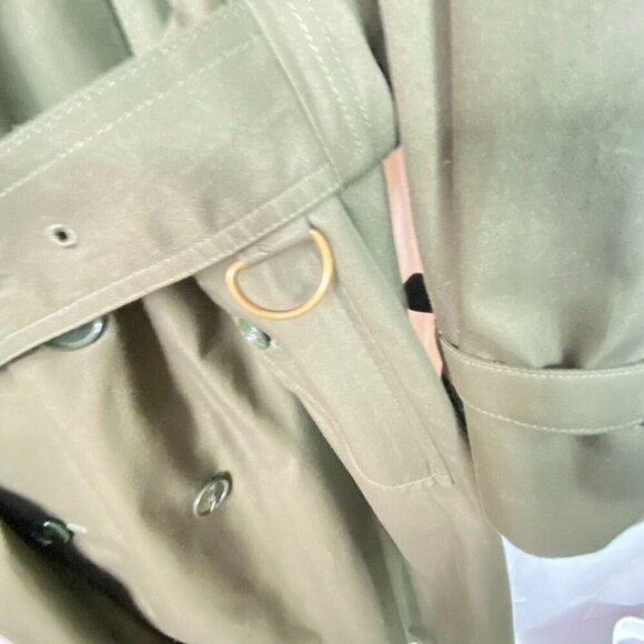Vintage Full-Length Olive Green Austin Reed Trench Coat With Belt Sz 44R - Picture 11 of 16